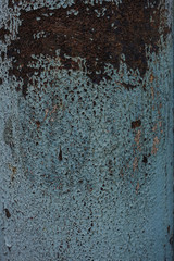 Fototapeta premium blue metal peeling paint surface texture