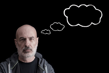 Photo of a mature men against a black background