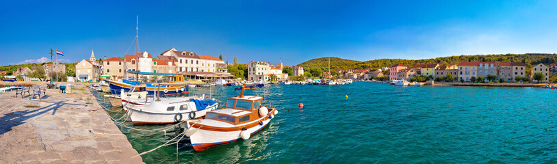 Island of Zlarin harbor panoramic view