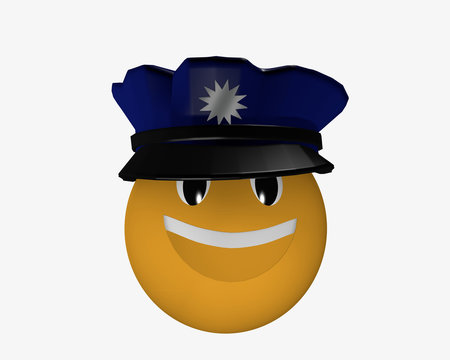 Emoticon mit Polizeim&uuml;tze