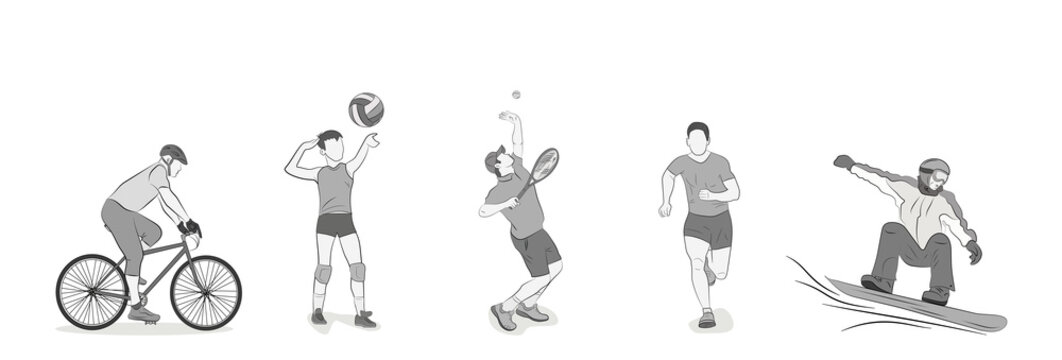 a set of people are engaged in different kinds of sports. vector illustration.