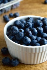 Blueberries in a white bowl