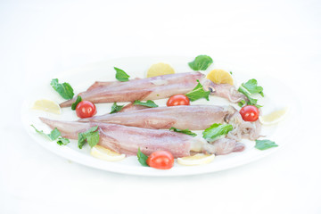 raw squids with vegetables