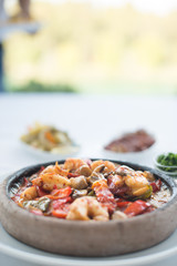 Shrimp stew casserole food on the table