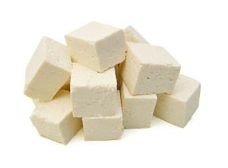 Coseup tofu isolated on white background