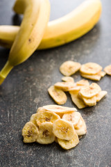 Dried banana chips.
