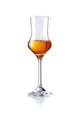 glass of brandy, isolated on white