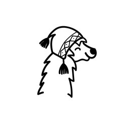 Vector illustration. Cute character lama © pikovit