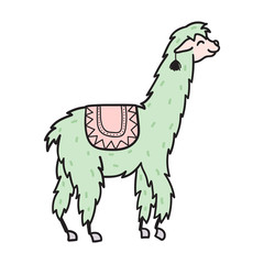 Vector illustration. Cute character lama