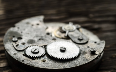 The texture of the gears. Selective focus.
