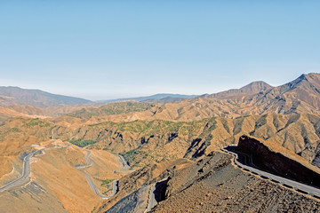 landscape of Tizi n'Tichka mountain pass i Morocco