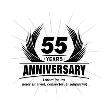 55 years design template. Anniversary vector and illustration template.
