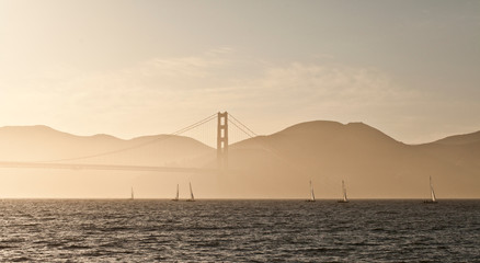 Hazy Golden Gate bridge