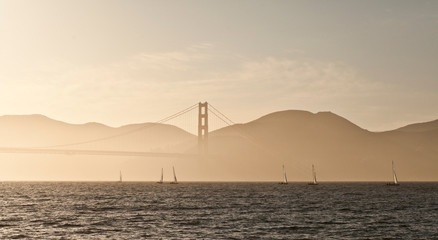 Hazy Golden Gate bridge