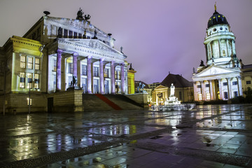 Berlin cityscape by night, Germany.