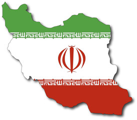 vector flag map of iran, outline drawing