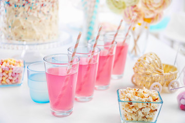 Buffet table with tasty treats