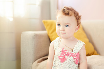 Fototapeta premium beautiful baby playing in the room
