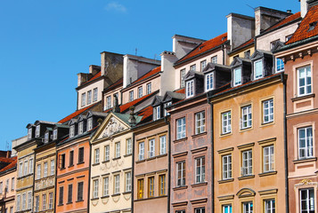 Rooftops of Buildings surounding Warsaw's Old Town Market Square