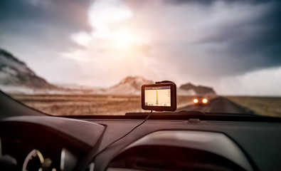 Obraz na płótnie Canvas GPS navigator in the car