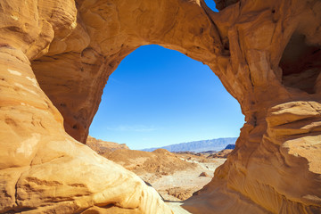 Arch in the rock. Timna Park. Israel