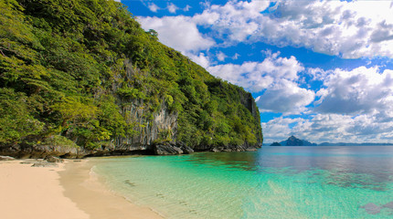 Stunning deserted tropical beach in the Philippines. Ideal for island hopping