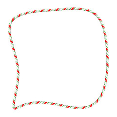 Candy cane frame border for christmas design isolated on white background