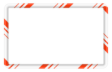 Candy cane frame border for christmas design isolated on white background