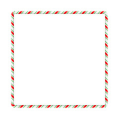 Candy cane frame border for christmas design isolated on white background