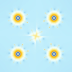 four snow flakes fractal