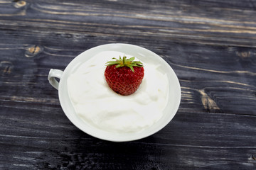 Glasses of fresh cold smoothie with fruit and berries
