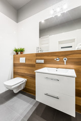 Sink and toilet in bathroom