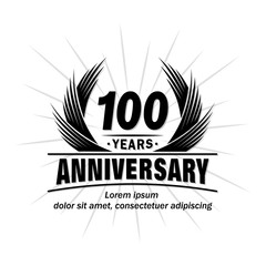 100 years design template. Anniversary vector and illustration template.
