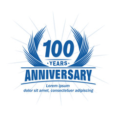 Obraz premium 100 years design template. Anniversary vector and illustration template. 