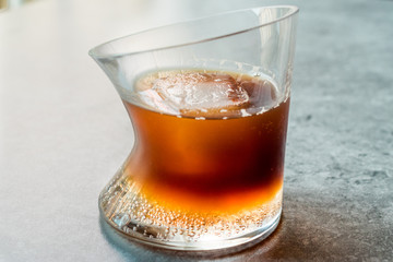 Espresso Tonic with ice in Glass.