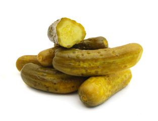 Pickled cucumbers Isolated on white