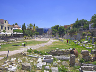 Old Greek ruins in Athens.