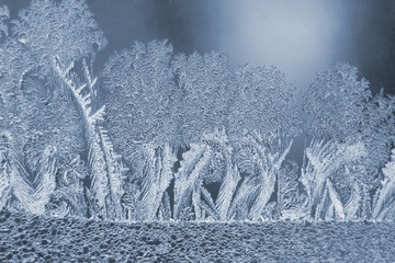 unusual frost on a winter window