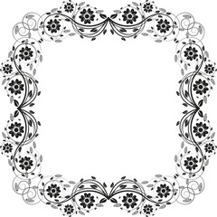 silhouette of floral frame