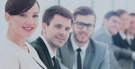 Fototapeta premium Business Team Having Informal Meeting In Office