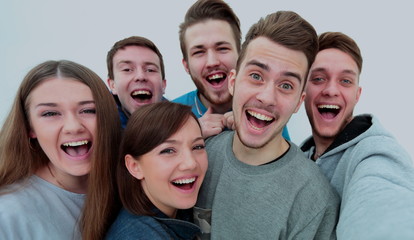 Obraz premium close-up of a team of cheerful and happy University students