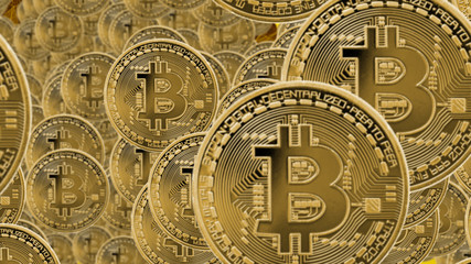 Fototapeta na wymiar Bitcoin secure global financial network blockchain crypto currency