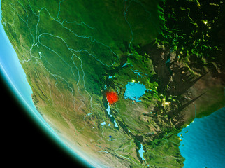 Burundi in red in the evening