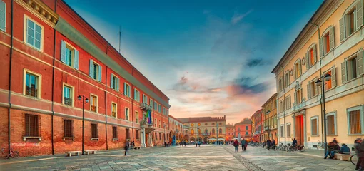 Foto op Canvas sunset on main square of Ravenna © Vivida Photo PC