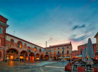 sunset on main square of Ravenna - obrazy, fototapety, plakaty