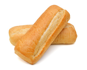 Breads on white background