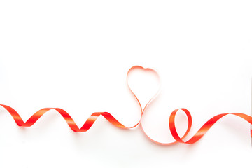 ribbons shaped as hearts isolated