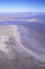 Lake Eyre , South Australia from the air with water.....
