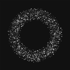 Amazing falling stars. Bagel shape with amazing falling stars on black background. Good-looking Vector illustration.