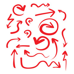 Set of hand-drawn arrows